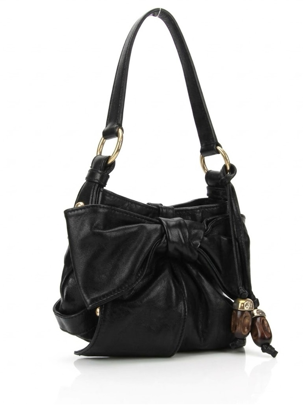 Vintage Yves Saint Laurent Rive Gauche Leather Bow Shoulder Bag